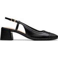 Læder Højhælede sko Clarks Nyta 45 Sling Combination Leather Pumps - Black