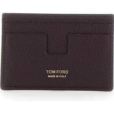 Red Card Cases Tom Ford Leather Cardholder Portafogli - Bordeaux