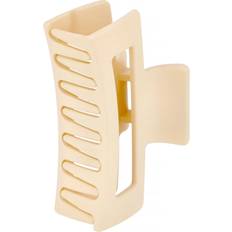 Rectangular Rubberized Hair Clip Beige