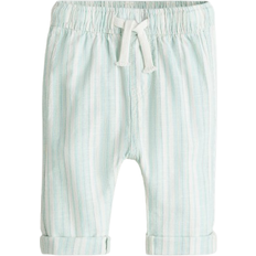 Babies Trousers Children's Clothing H&M Linen Blend Joggers - Light Turquoise/Striped (1273559001)