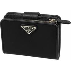 Prada Plånböcker Prada Nylon Och Läderplånbok Med Myntfack - Black