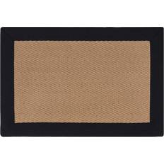 Dunelm Herringbone Jute Border Black, Brown 40x120cm