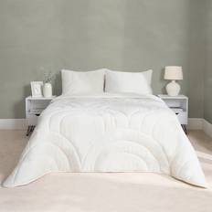 OHS Coverless Arches Quilted 7.5 Tog Set Cream King Natural Duvet Cover White (230x220cm)