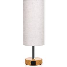 Tomshine 2 Packs Fabric Bedside Beige Table Lamp