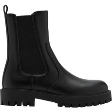 Mango Boots Mango Chelsea Ankle Boots with Track Sole - Black