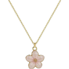 Children Jewellery Shein 5colors Fashionable Sweet Five-Petal Flower Charm Teen Girls Summer Clavicle Necklace With Stainless Steel Chain For Exquisite Cute Street Party Travel Holiday Summer Beach Vacation Accessory Gift For Daily Versatile Jewelry