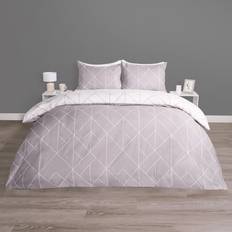 OHS Geometric Print King Duvet Cover Grey (230x220cm)