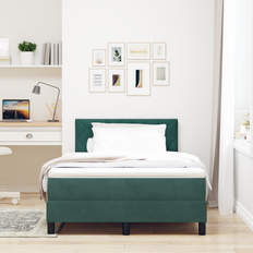 Gröna Ramsängar vidaXL Boxspring Säng Med Madrass Och LED 120x200 cm Ramsäng