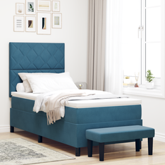 Senge & Madrasser vidaXL Box Spring Seng Madras Bænk 90x190 cm Fløjl Kontinentalseng