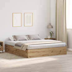 Senge & Madrasser vidaXL Opbevarings Sengestel Artisan Eg 200x200 cm Sengeramme