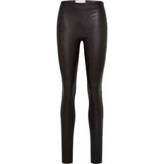 Læderbukser dame Selected Sylvia Lamb Leather Leggings - Black