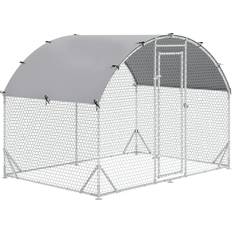 Pawhut Walk-In Chicken Run Coop w/ Cover 2.8x1.9x2m