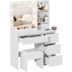 Dressing Tables Makeup Vanity White Dressing Table 15.8x35.4" 2pcs