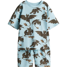 H&M Set With Print 2-pack - Light Blue/Dragon (1118690043)