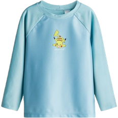 H&M UPF 50 Printed Swim Top - Light Blue/Pokémon (1271892001)