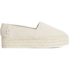 Dam - Gummi Espadriller Calvin Klein Canvas Platform Espadrilles - Ecru