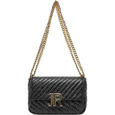 Elegant Skuldertaske Med Guld Logo - Sort
