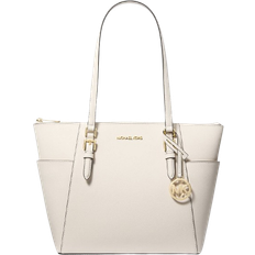 Michael Kors Charlotte Large Saffiano Leather Top Zip Tote Bag - Natural