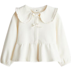 H&M Cardigan with collar and peplum - Weiß