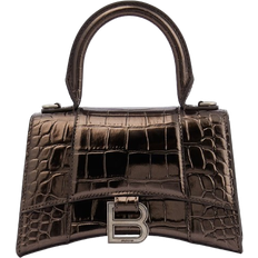 Balenciaga Crossbody Bags Balenciaga Hourglass XS Croc Effect Tote Bag - Metallic