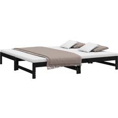 Daybeds Sofas vidaXL Extendable Solid Pinewood Black Sofa 102cm