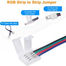 Tomtop Jms 4 Pin LED Connector Kit 5050 White Light Strip