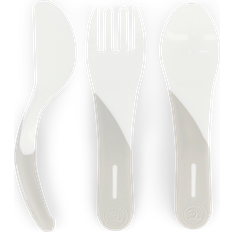 White Children's Cutlery Twistshake Baby Cutlery Knife Fork & Spoon White
