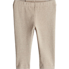 H&M Ribbed Cotton Leggings - Beige Mottled (1231789003)