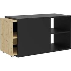 Tv unit FMD Unit Black/Artisan Oak TV-bord 133.5x49.2cm