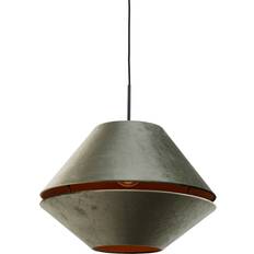 QAZQA Black Double Velvet Lampshade Green Pendant Lamp