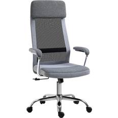 Rocking Office Chairs Vinsetto High Back Swivel Grey Office Chair 129cm