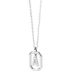 Pdpaola Mini Letter Necklaces - Silver/Transparent