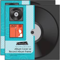 CD & Vinyl Storage MCS Double Groove 12.5x12.5 Black Vinyl Record Album Frame 2-Pack