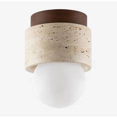 Sklum Davise Van Travertijn En Hout Natuurlijke Kleuren Plafondlamp
