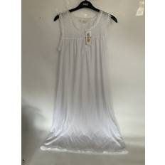 Marks & Spencer Knee Length Sleeveless Cotton Nightdress White