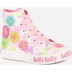 Eloise Mid Girls Canvas Hi Top Boots - Pink