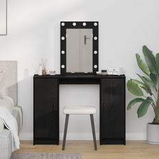 Ek Sminkbord vidaXL Med LED Lampor Svart EK 102x33x135 cm Sminkbord