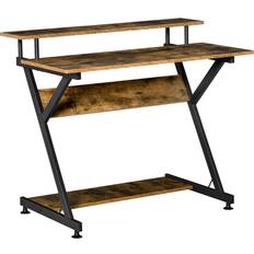 Black Writing Desks Homcom Industrial Style Rustic Brown Writing Desk 60x100cm