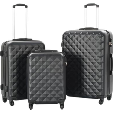 vidaXL Hardcase Suitcase 3 stk. - Black