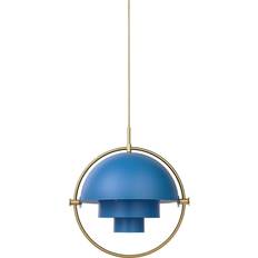 GUBI Multi-Lite Large Brass/Blue Pendant Lamp ∅ 36cm