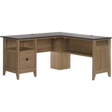Desk with drawers Teknik Study L-Shaped Dover Oak Writing Desk 59.9x150cm