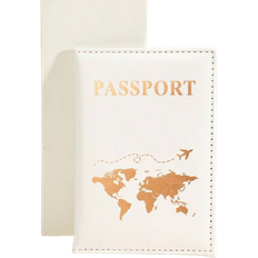 Shein 1pc Travel Passport Holder, Matte Surface Pu Material, Map Pattern And Lettering Detail, Border Design, Suitable For International Trips Passport Cover Passport Case Passport Wallet Passport Bag Passport Pouch for Flight for Back to School for Men and Women Travel Essentials Travel Accessories vacation accessories for holiday season