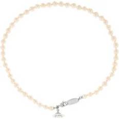 Vivienne Westwood Halsband Vivienne Westwood Saturn Ring Pärlhalsband Unisex - Beige