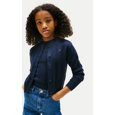 Blue Cardigans Tommy Hilfiger Kids Cotton Pointelle Cardigan - Dark Night Navy