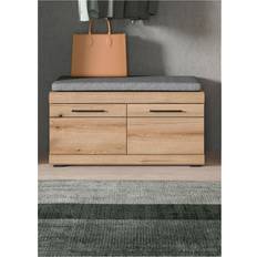Bruna - Ek Förvaringsbänkar Xonox Home Garderobenbank Sitzbank Inkl Sitzkissen Scout Evoke Oak 90x44x40cm Aufbewahrungskommode
