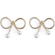 Pieces Smykker Pieces Fpsilana Bow Earrings Plated Gold - Gold