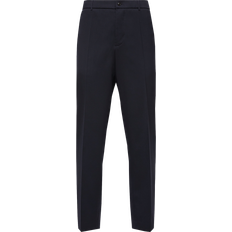 Moncler Men Trousers Moncler Wool Blend Gabardine Tailored Trousers - Blue