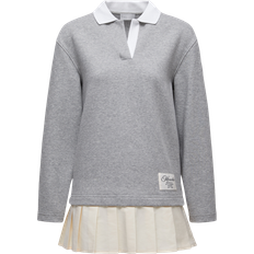 Moncler Dresses Moncler Pleated Cotton Blend Polo Dress - Gray