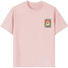 Shein Tween Girls Casual Novelty Print Crew Neck Short Sleeve T-Shirt - Summer Top