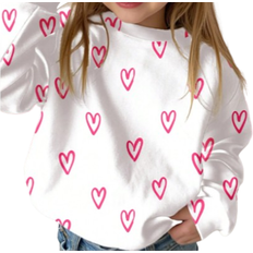 Shein Young Girls Casual Loose Fit Cozy Round Neck Long Sleeve Pullover Sweatshirt - Everyday Wear